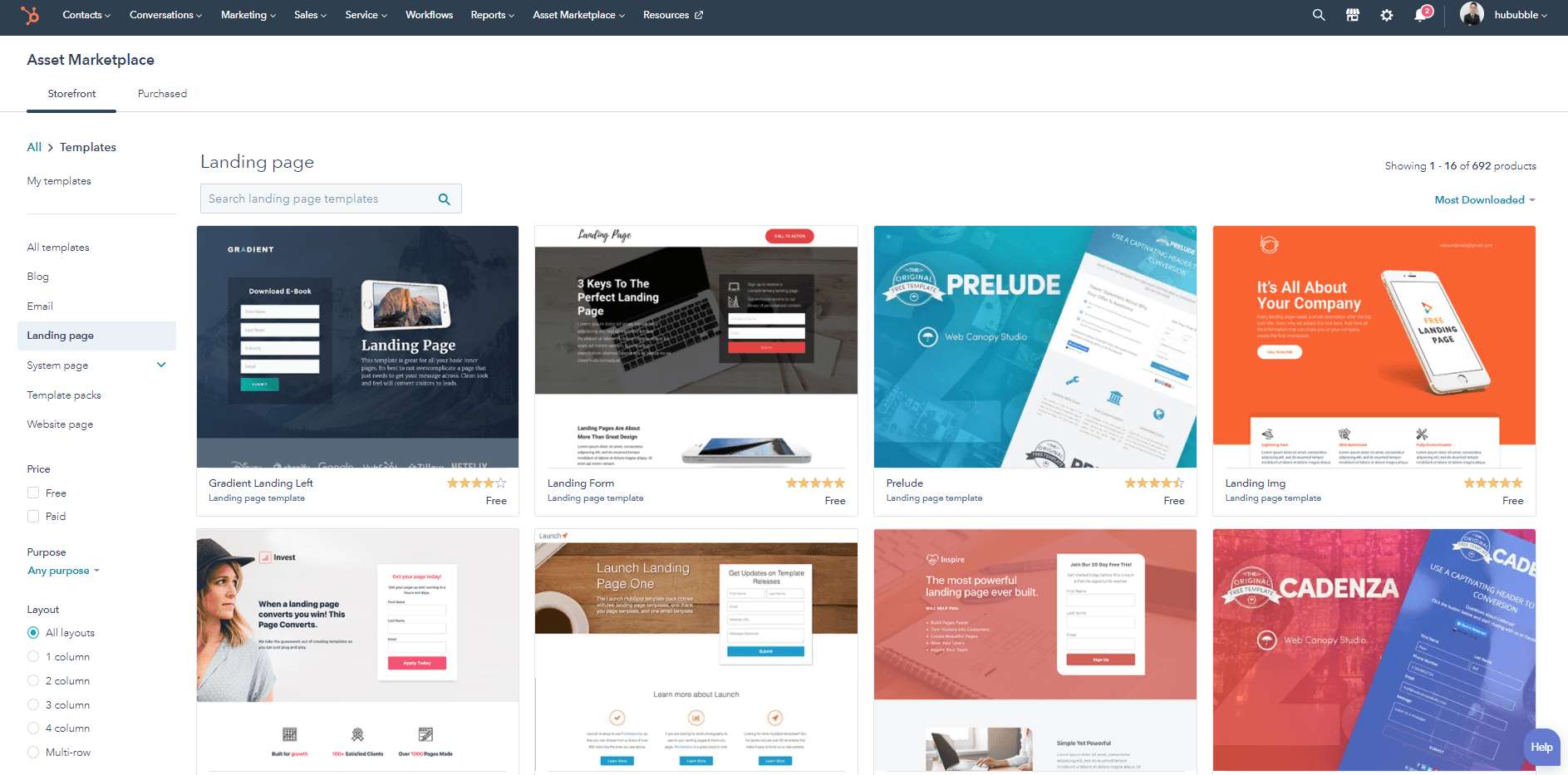 landing page template