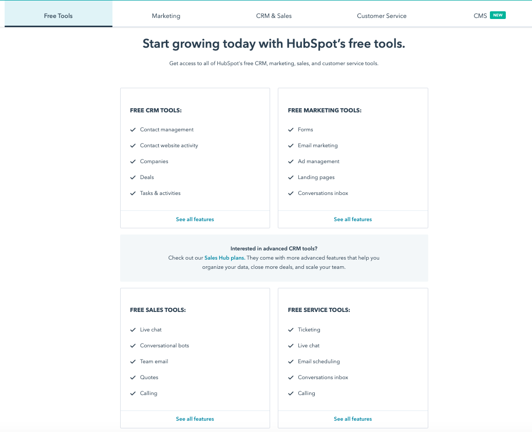 hubspot free tool